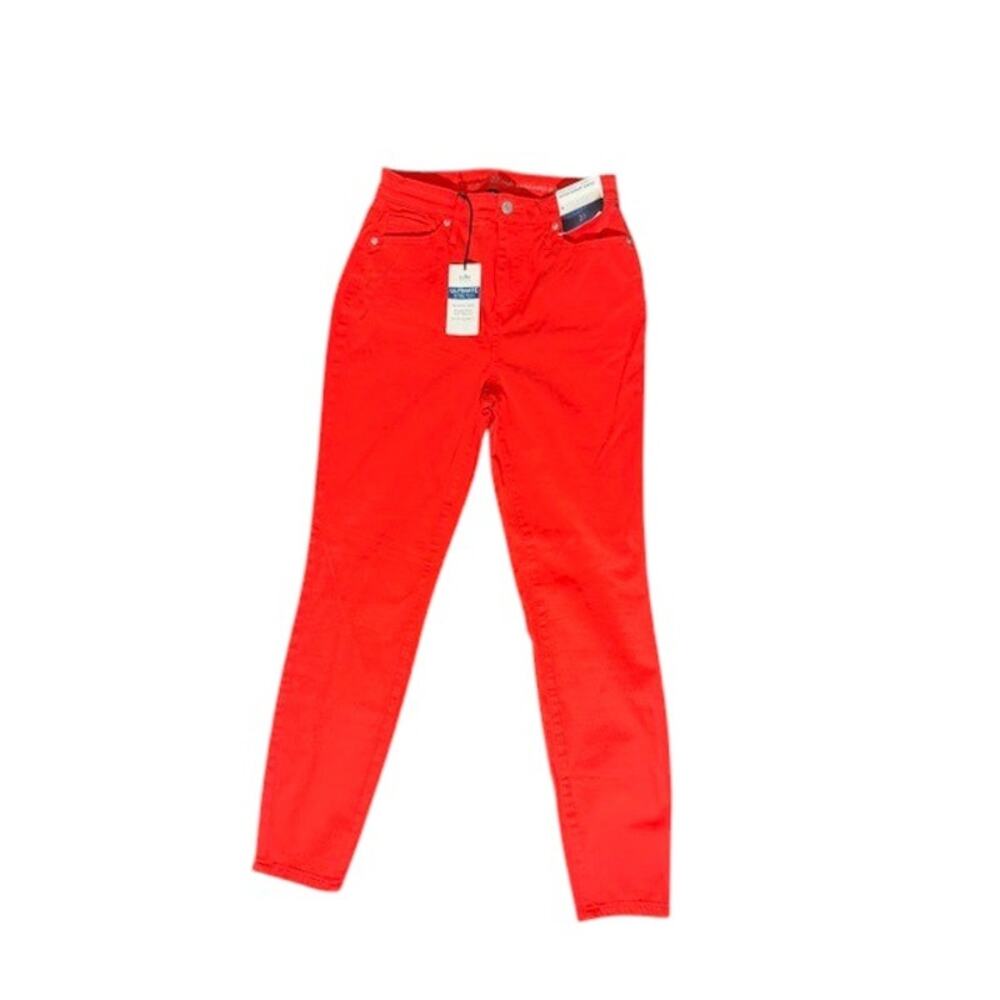 NY&C Red Skinny Ankle Pants Women 6 Curvy Fit Standout Piece Valentines Day